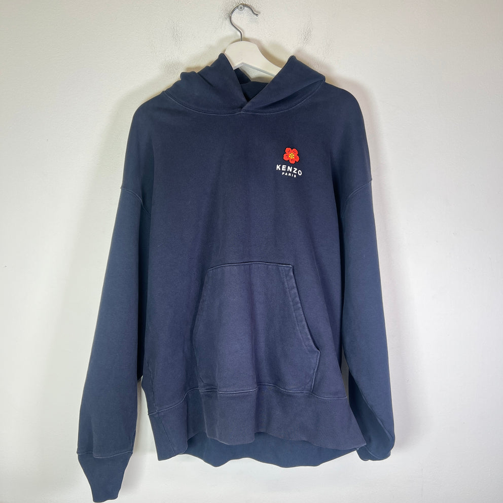 Kenzo Navy Flower Logo Hoodie