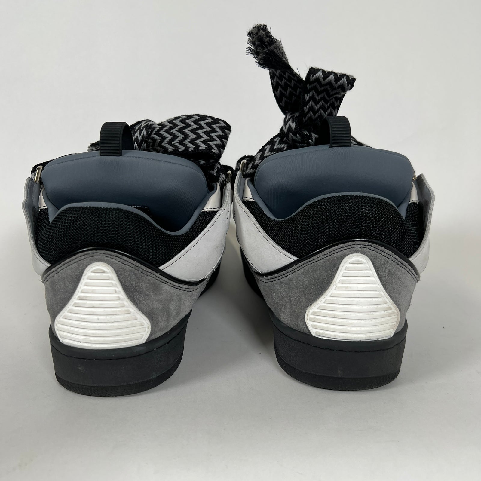 Lanvin Grey/Black Curb Sneakers Size 44