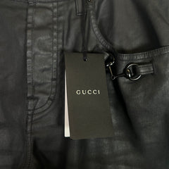 Gucci Black Waxed Horsebit Jeans
