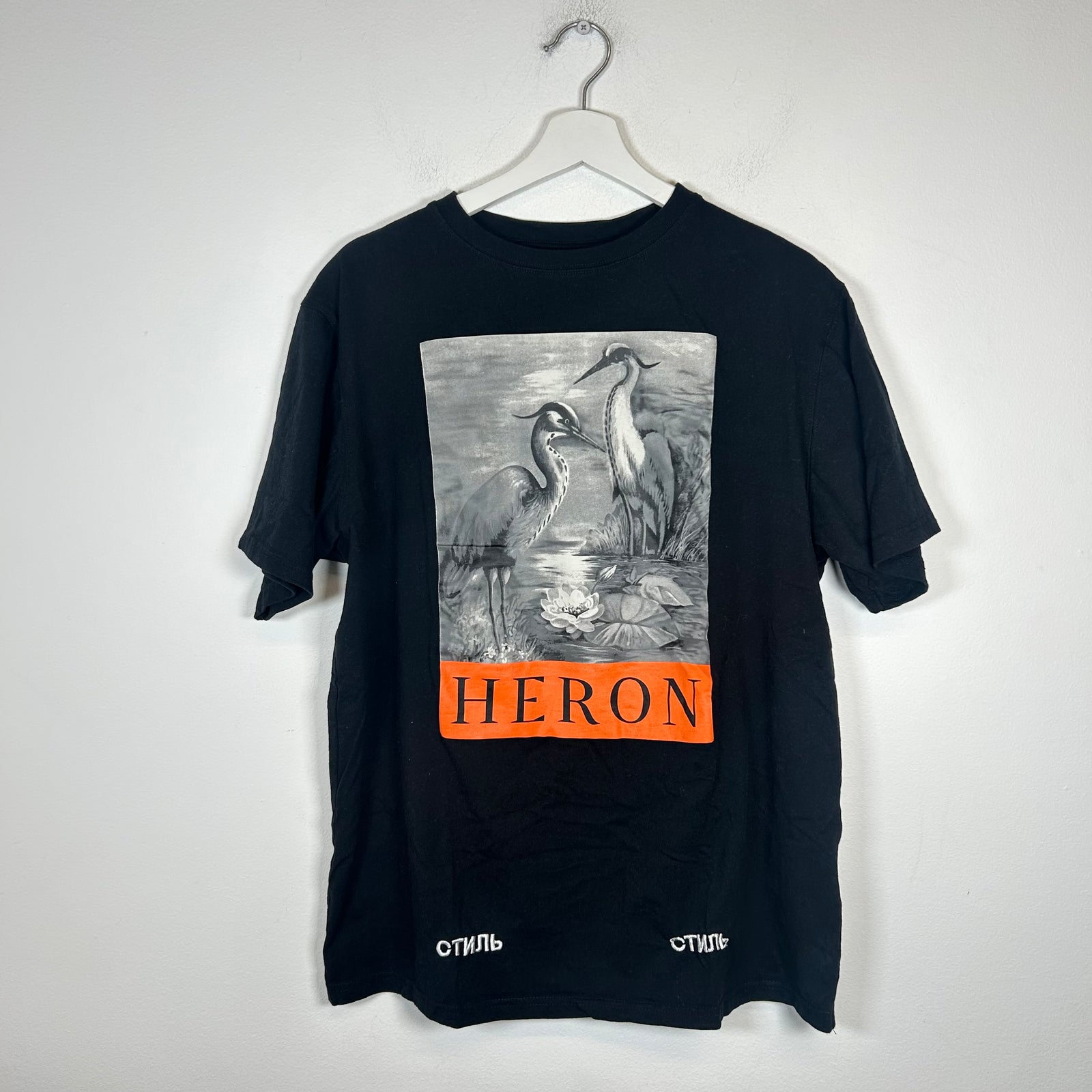 Heron Preston Black Swan T-Shirt Size M