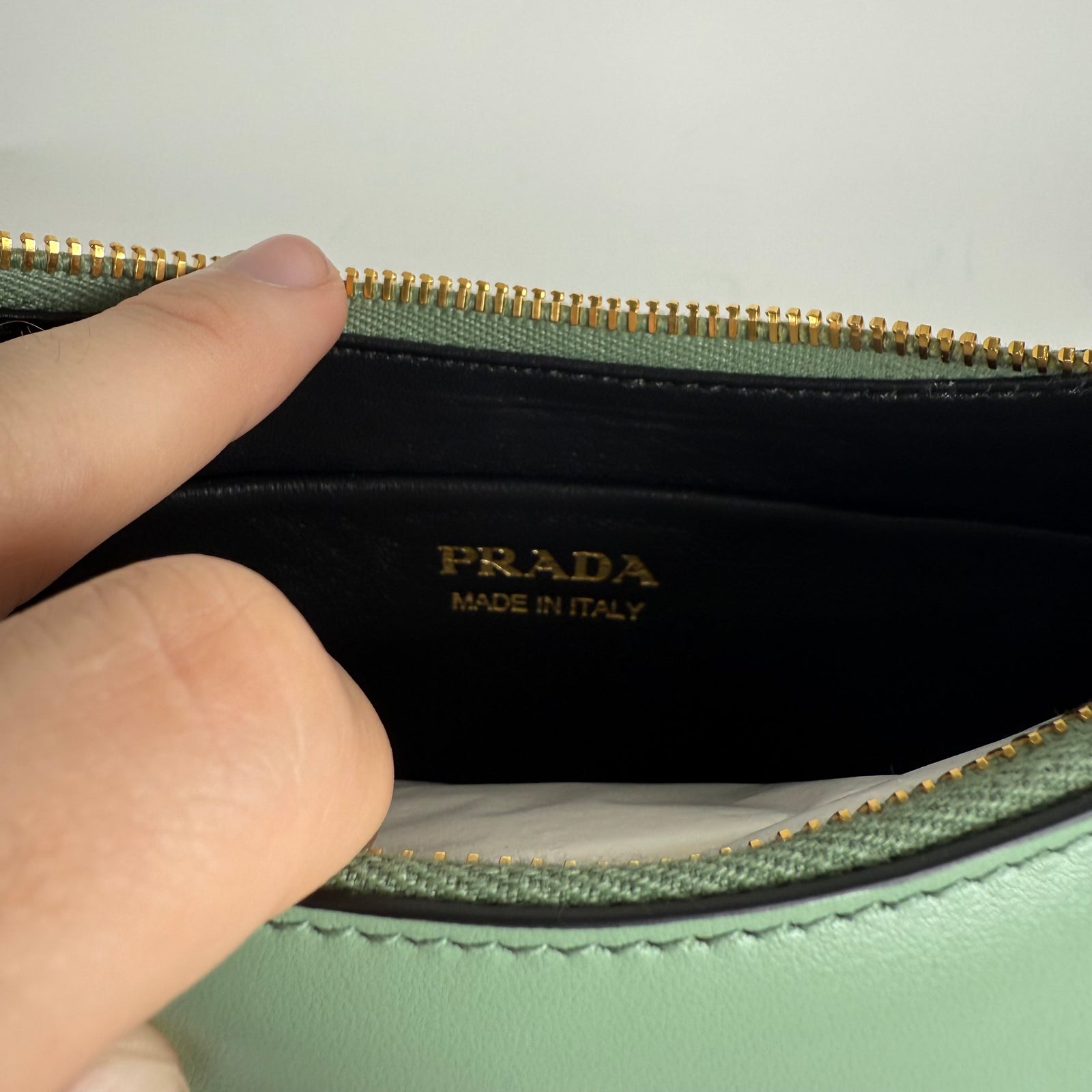 Prada Arqué Sea Green Shoulder Bag