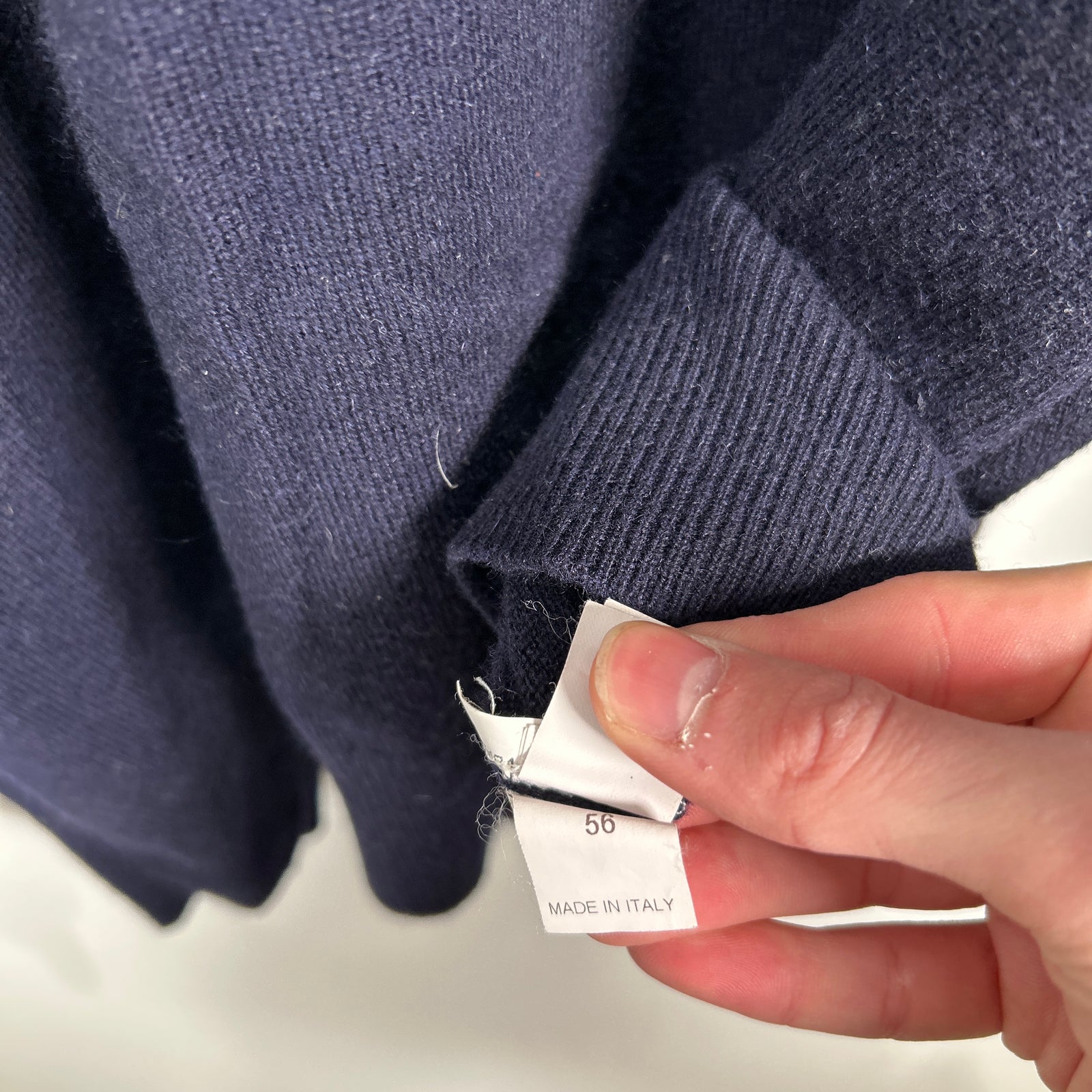 Brunello Cucinelli Navy Cashmere 1/4 Zip Size XL