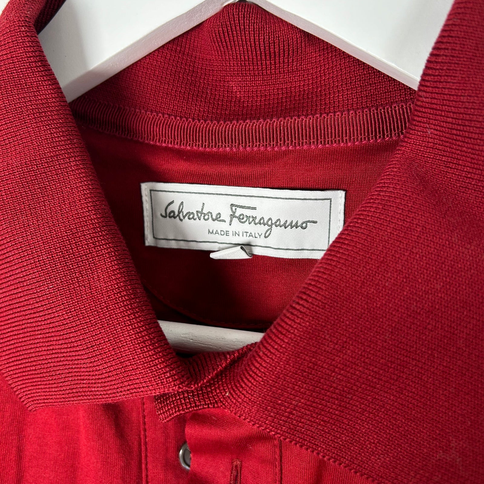 Ferrgamo Burgandy Longsleeve Polo Size S