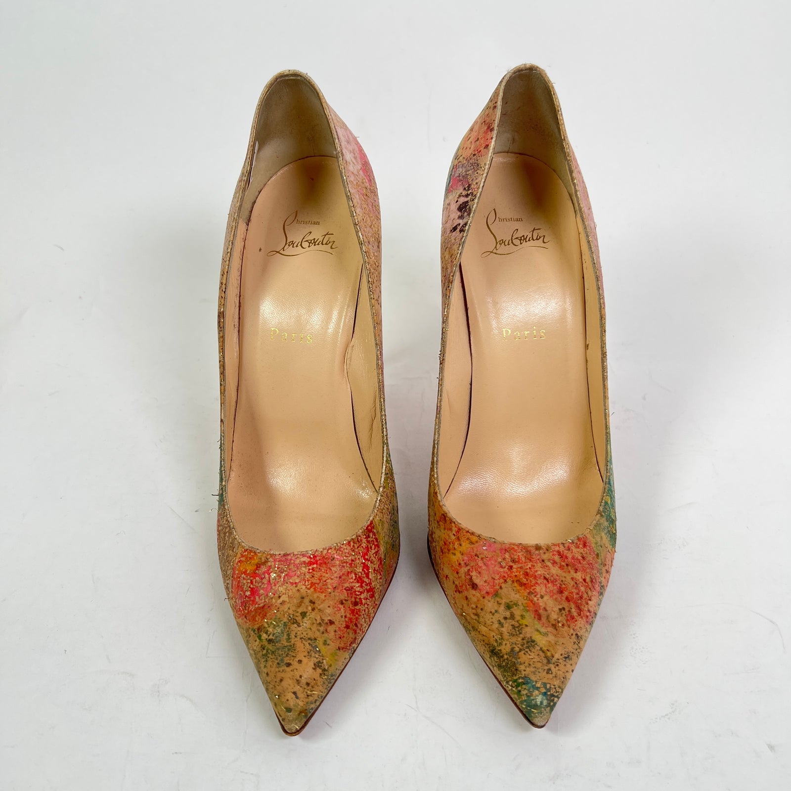 Christian Louboutin Blooming Cork Pigalle Follies 100 Heels