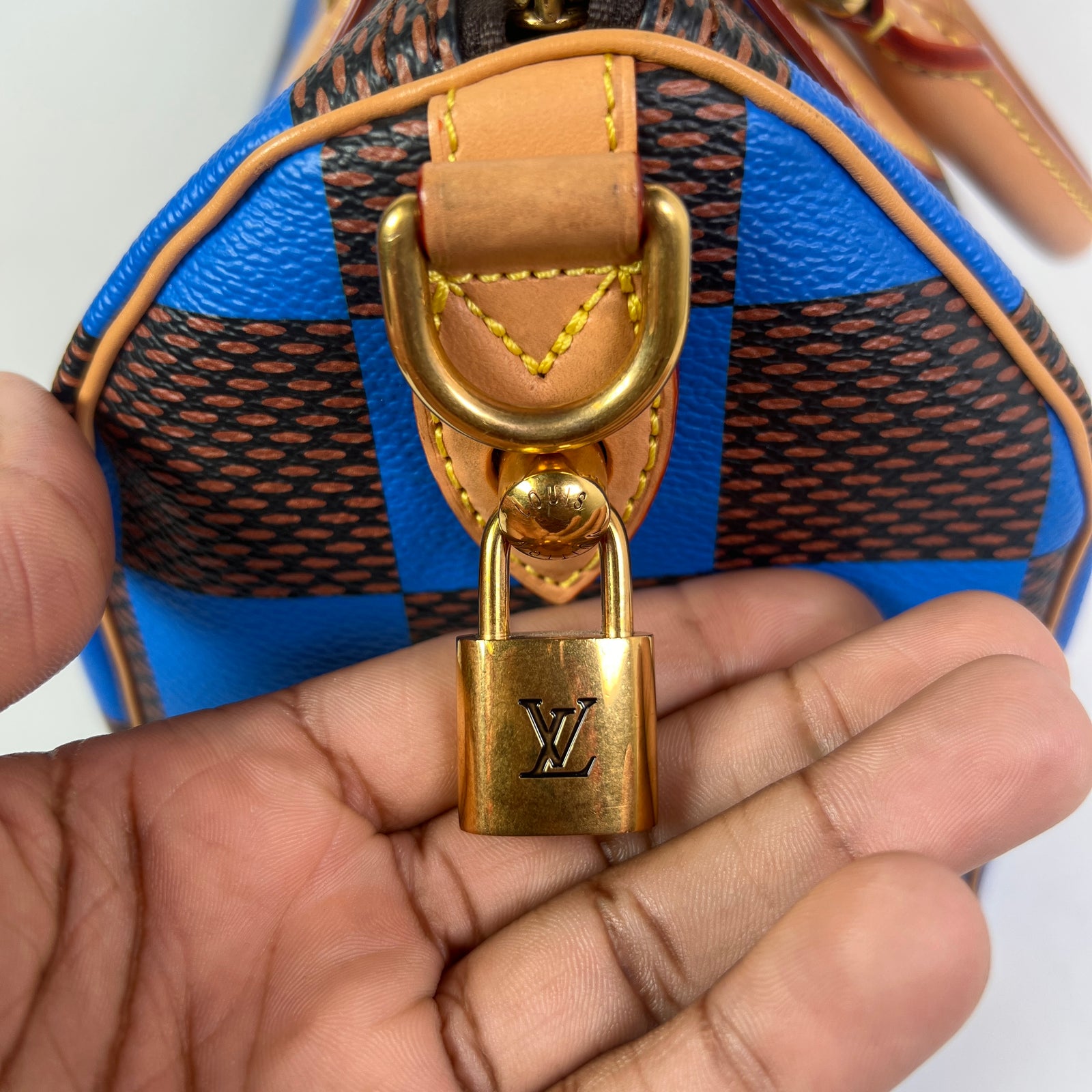 Louis Vuitton Blue Damier Pop Speedy Bandouliere 25