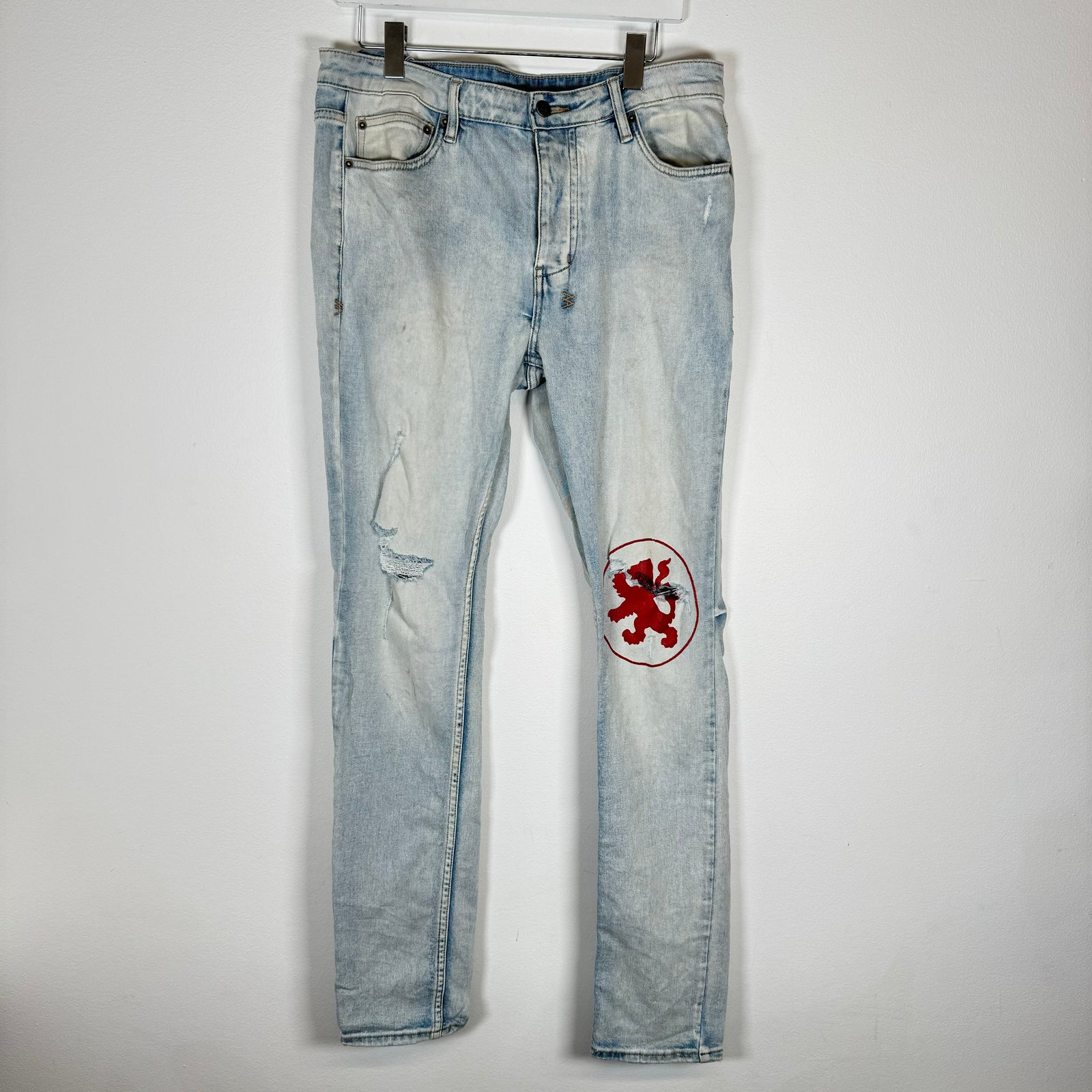 Ksubi Lightwash Chitch Lion Skinny Jeans Size 33