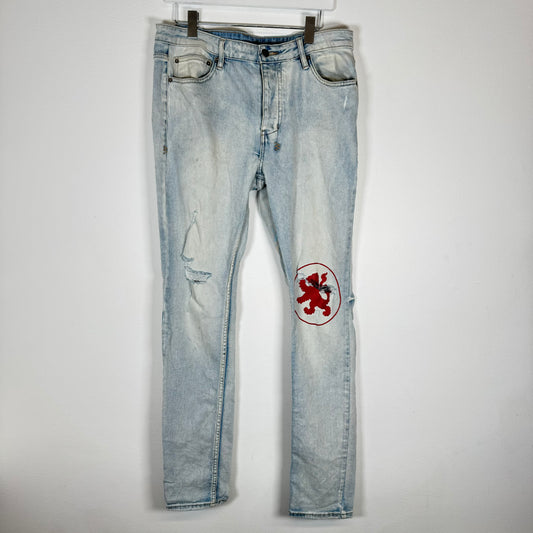 Ksubi Lightwash Chitch Lion Skinny Jeans Size 33