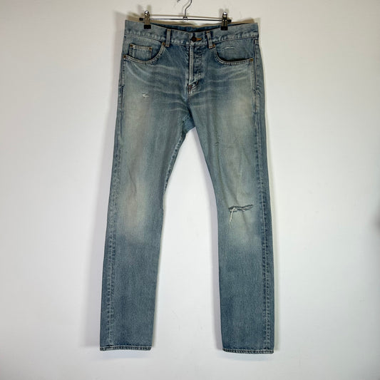 Saint Laurent Lightwash D18 Distressed Jeans Size 32