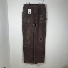 Carhartt Faded Brown Distressed 'Double Knee' Carpenter Pants