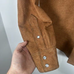 RRL Ralph Lauren Brown Suede Western Button-Up Shirt Size S