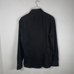 Brunello Cucinelli Spread Collar Black Cotton Shirt