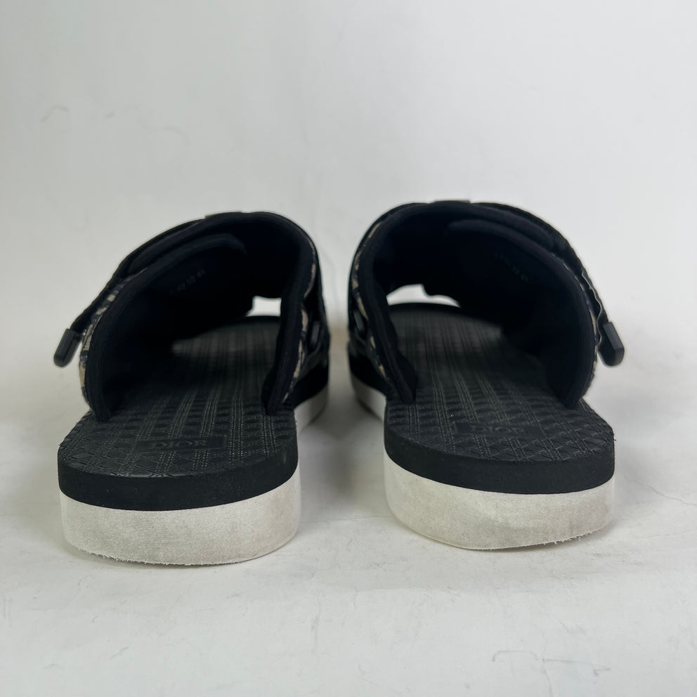 Dior Black/Beige Oblique Alpha Sandals Size 45