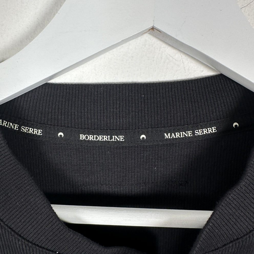 Marine Serre Logo 1/4 Button Cotton Shirt Size L