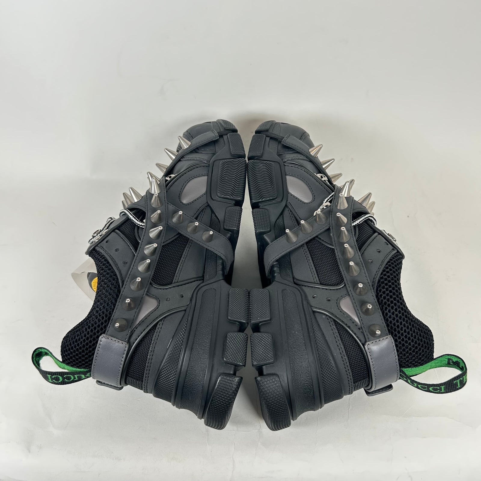 Gucci Black Spiked Flashtrek Sneaker Size GG 7
