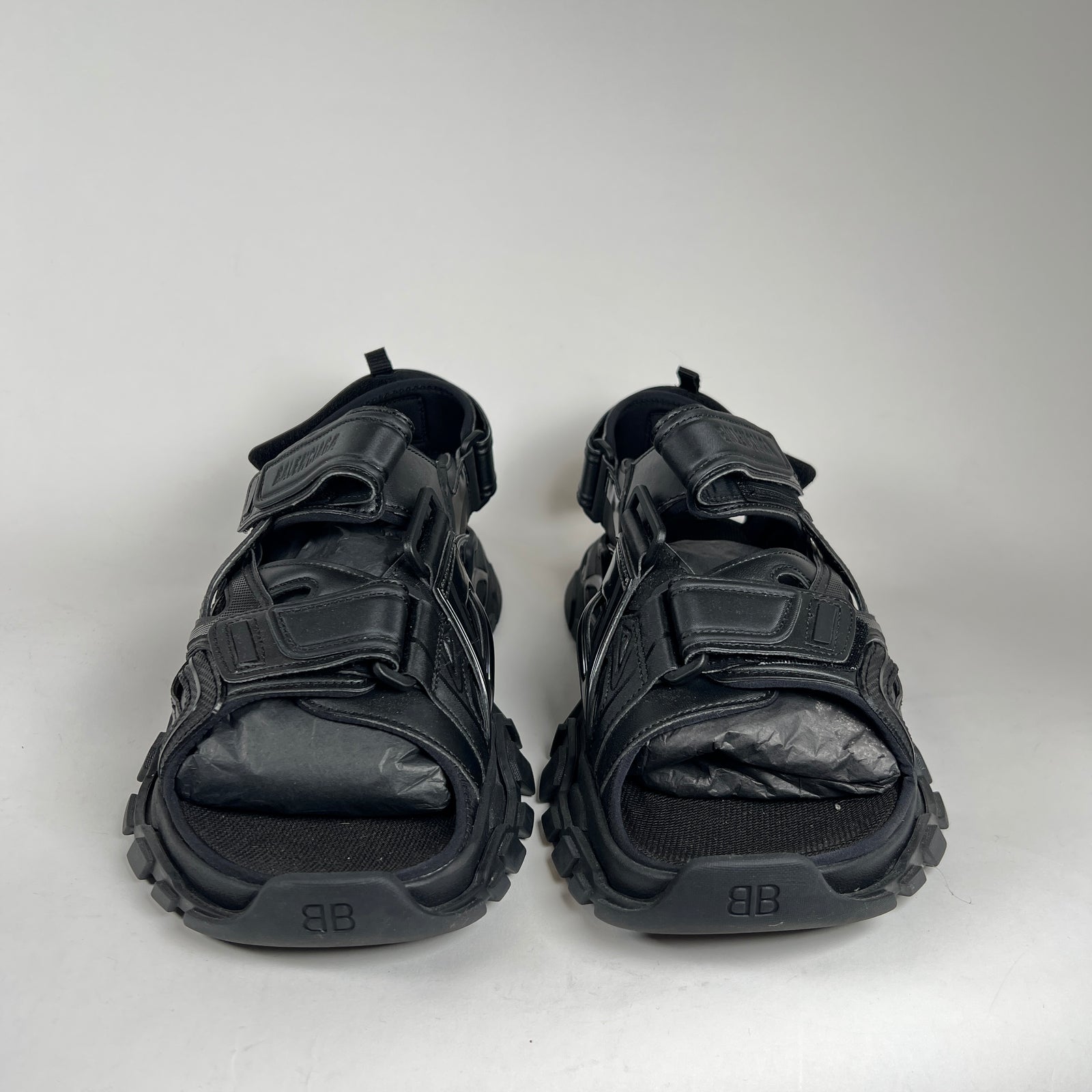 Balenciaga Black Track Sandals Size 45