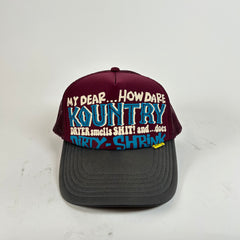 Kapital Burgundy Dirty Shrink Trucker Hat