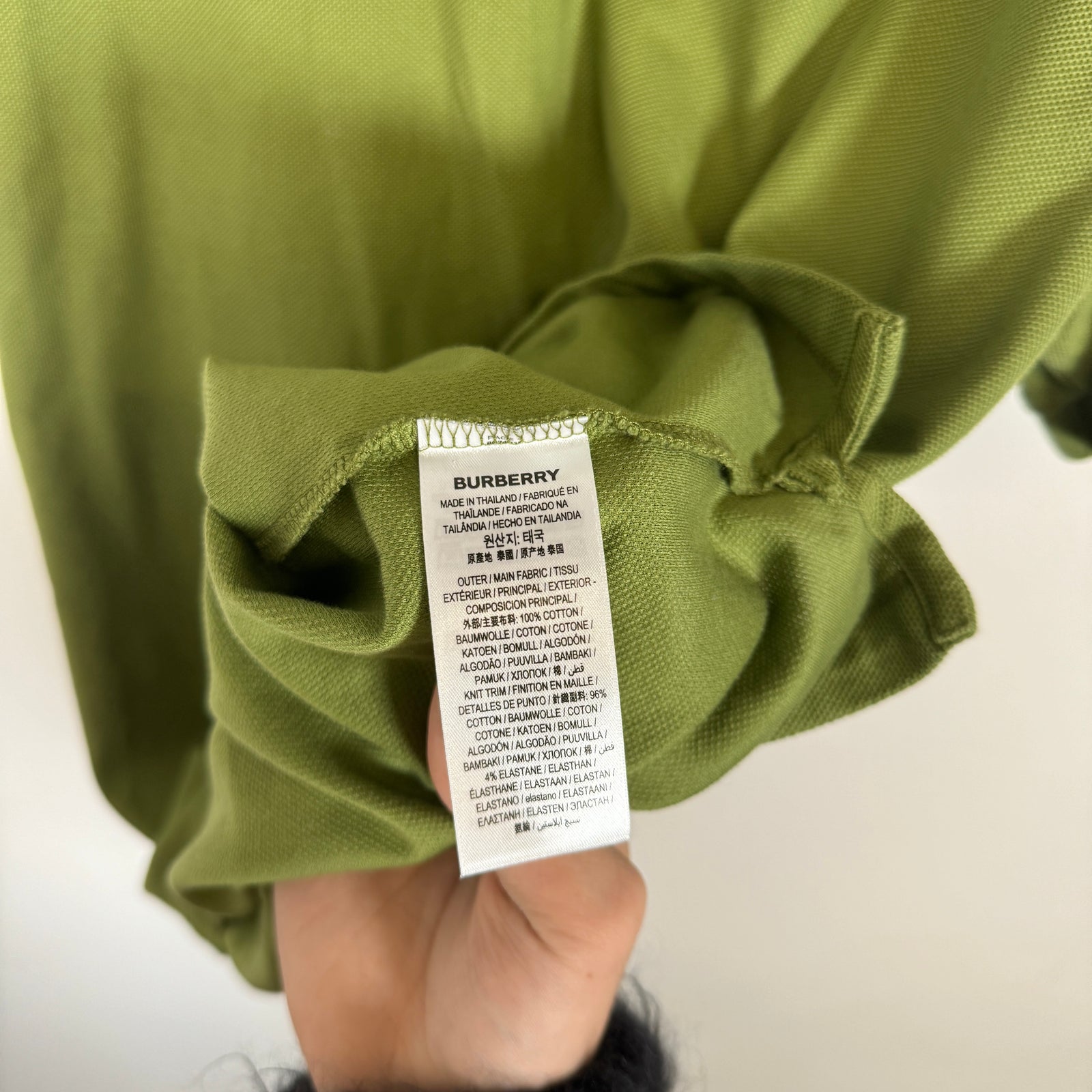 Burberry Olive Green Polo Shirt Size XL