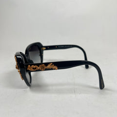 Dolce & Gabbana Black Sicilian Baroque Cat Eye Sunglasses