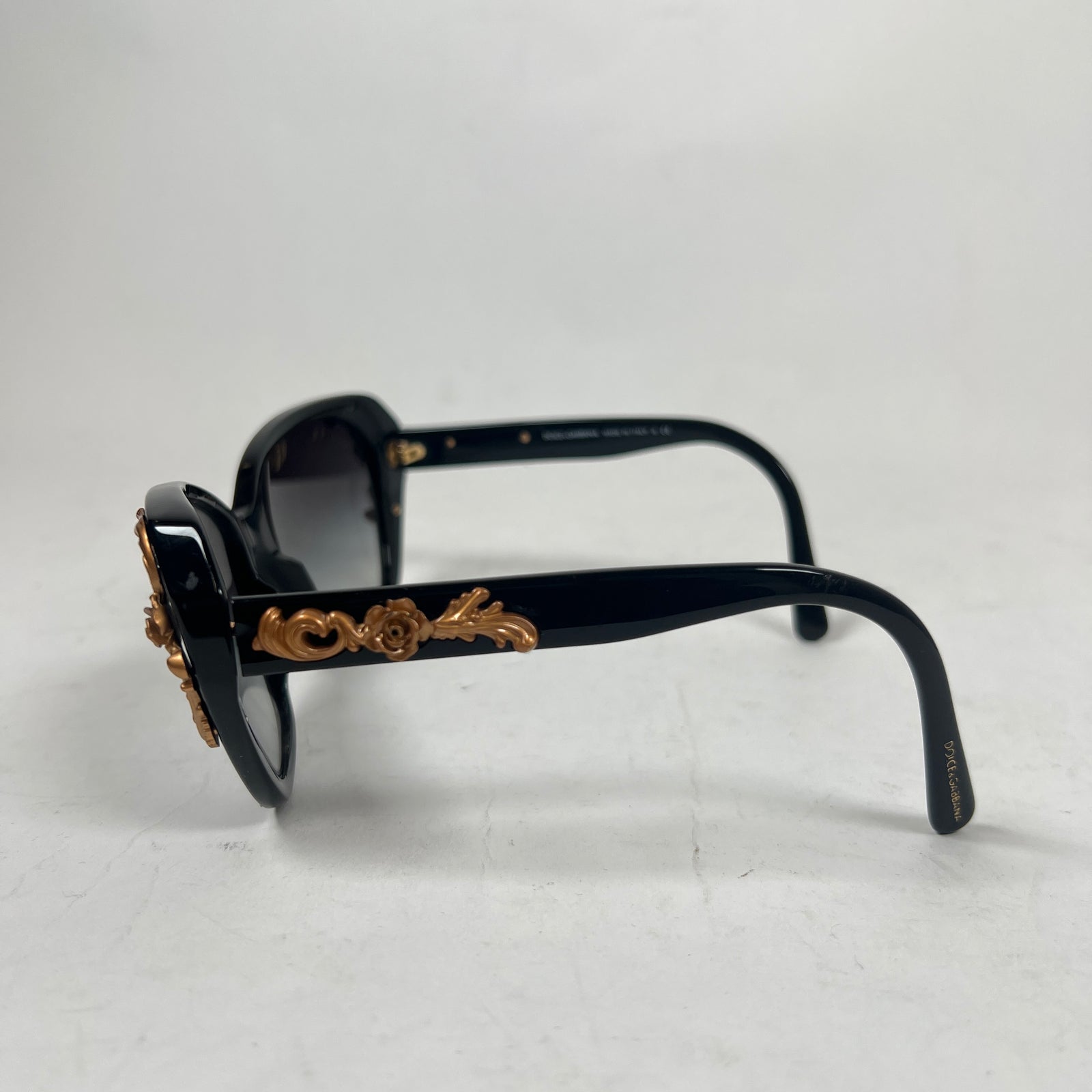 Dolce & Gabbana Black Sicilian Baroque Cat Eye Sunglasses
