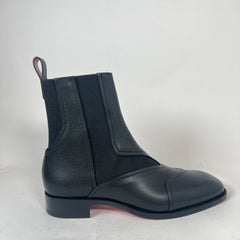 Christian Louboutin Black Boabi Leather Chelsea Boot Size 42