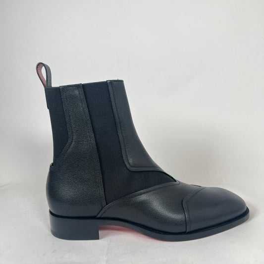 Christian Louboutin Black Boabi Leather Chelsea Boot Size 42