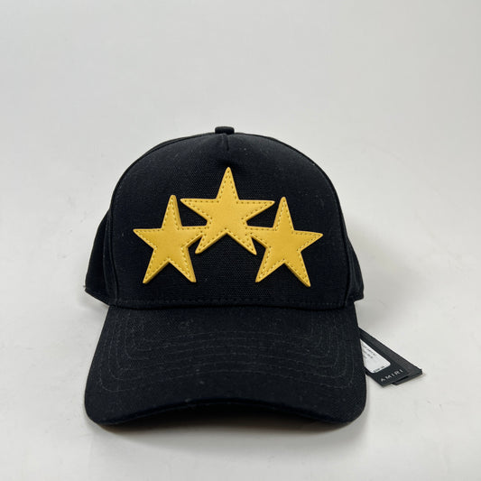 Amiri Black/Yellow Three Star Trucker Hat