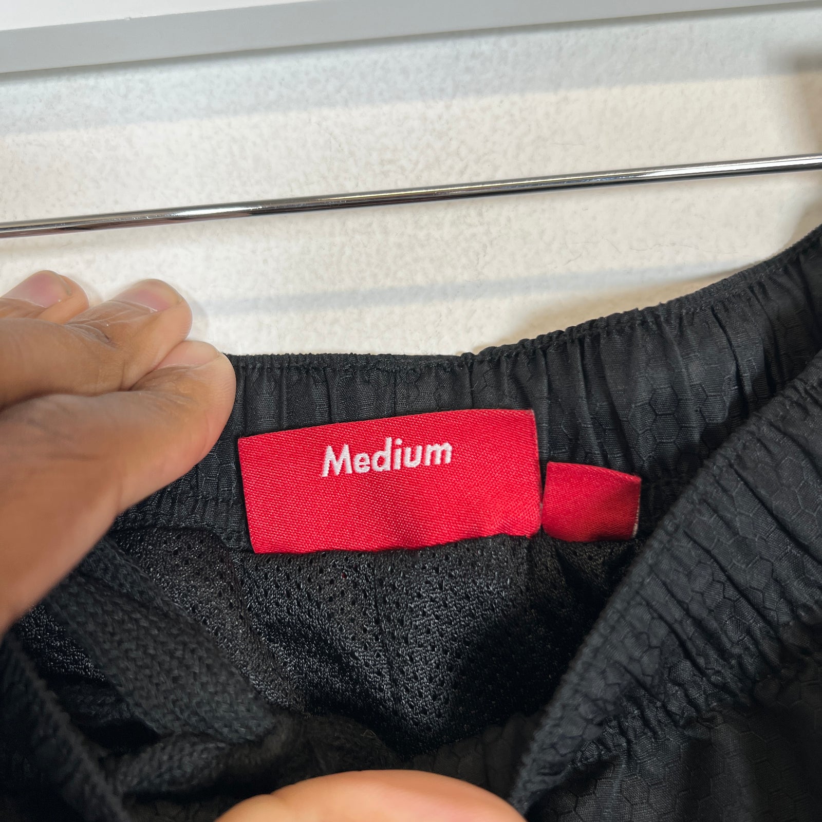 Supreme Black Reflective Piping Pullover Size M