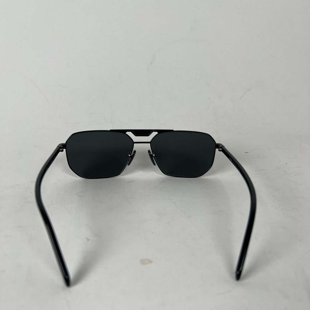 Prada Black Polarized Square Sunglasses