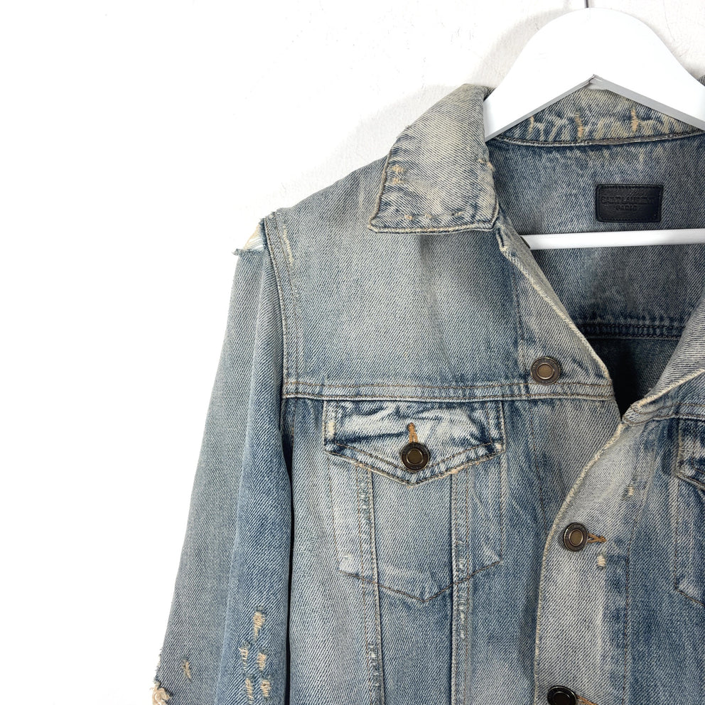 Saint Laurent SS21 Distressed Denim Jacket