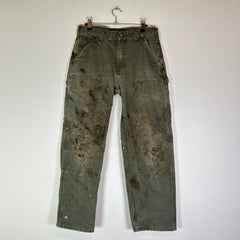 Carhartt Olive Thrashed Double Knee Carpenter Pants