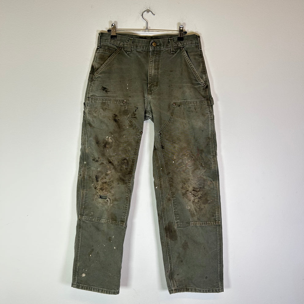 Carhartt Olive Thrashed Double Knee Carpenter Pants