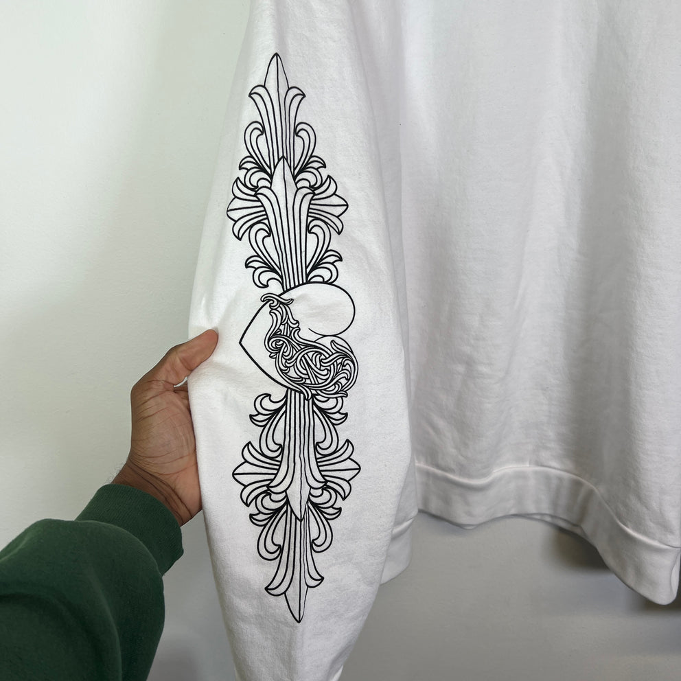 Chrome Hearts White 'Love You' Floral Crewneck Size XXL