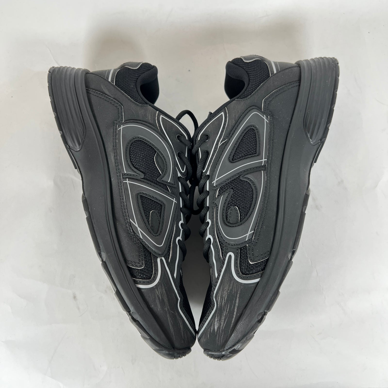 Dior B30 Triple Black Technical Mesh Sneaker Size 45