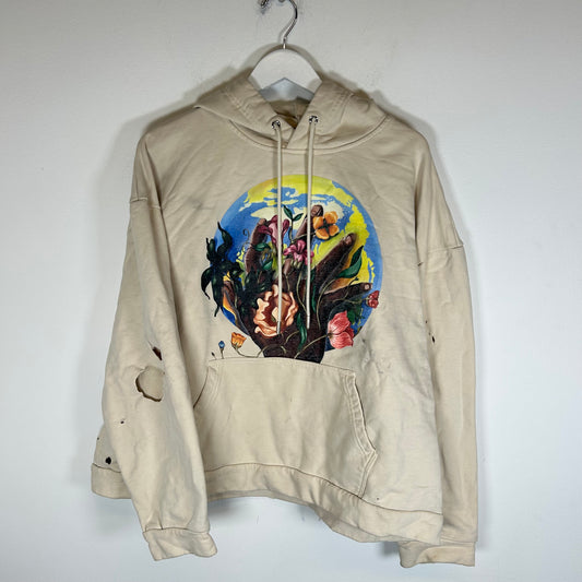 Who Decides War Beige Roots Of Peace Hoodie Size XL