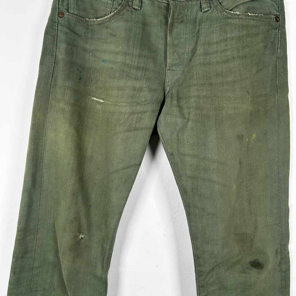 RRL Green Selvedge Straight Leg Jeans Size 28