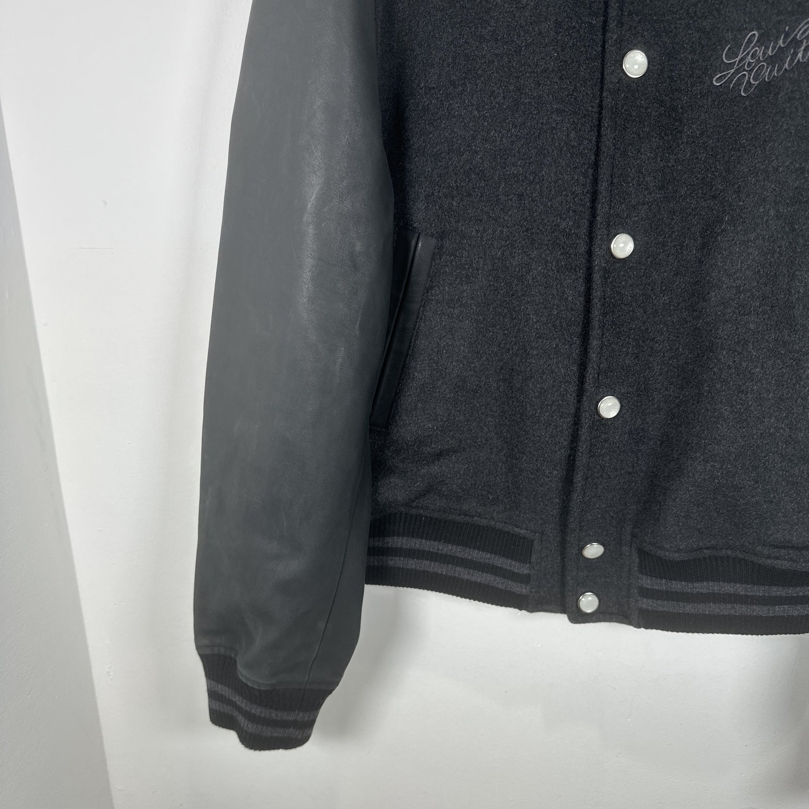 Louis Vuitton Wool Emboriderd Logo Varsity Jacket Size 52