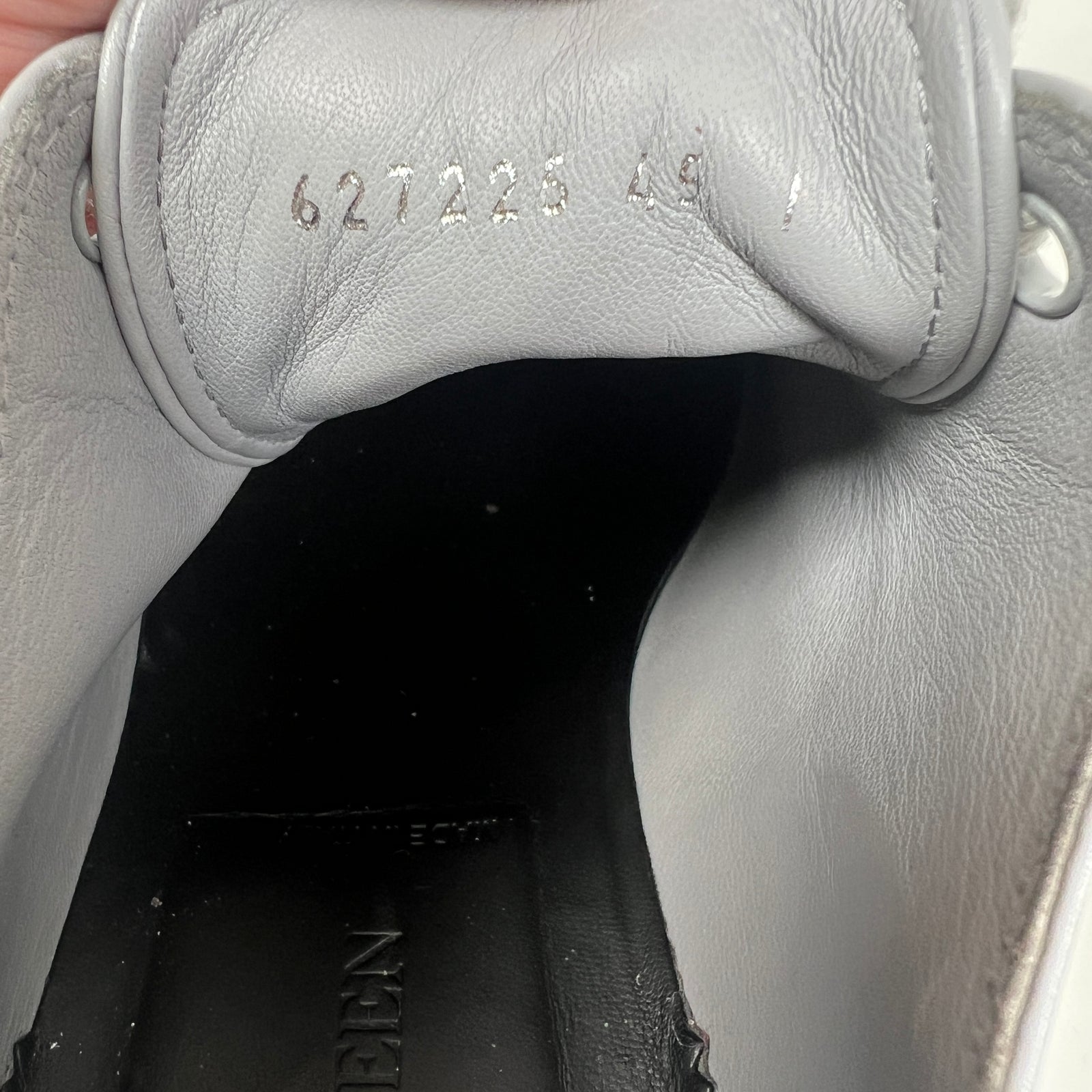 Alexander McQueen Grey Tread Slick Low Top Sneaker Size 45