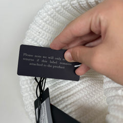 Prada White Wool Knitted Beanie Size XL