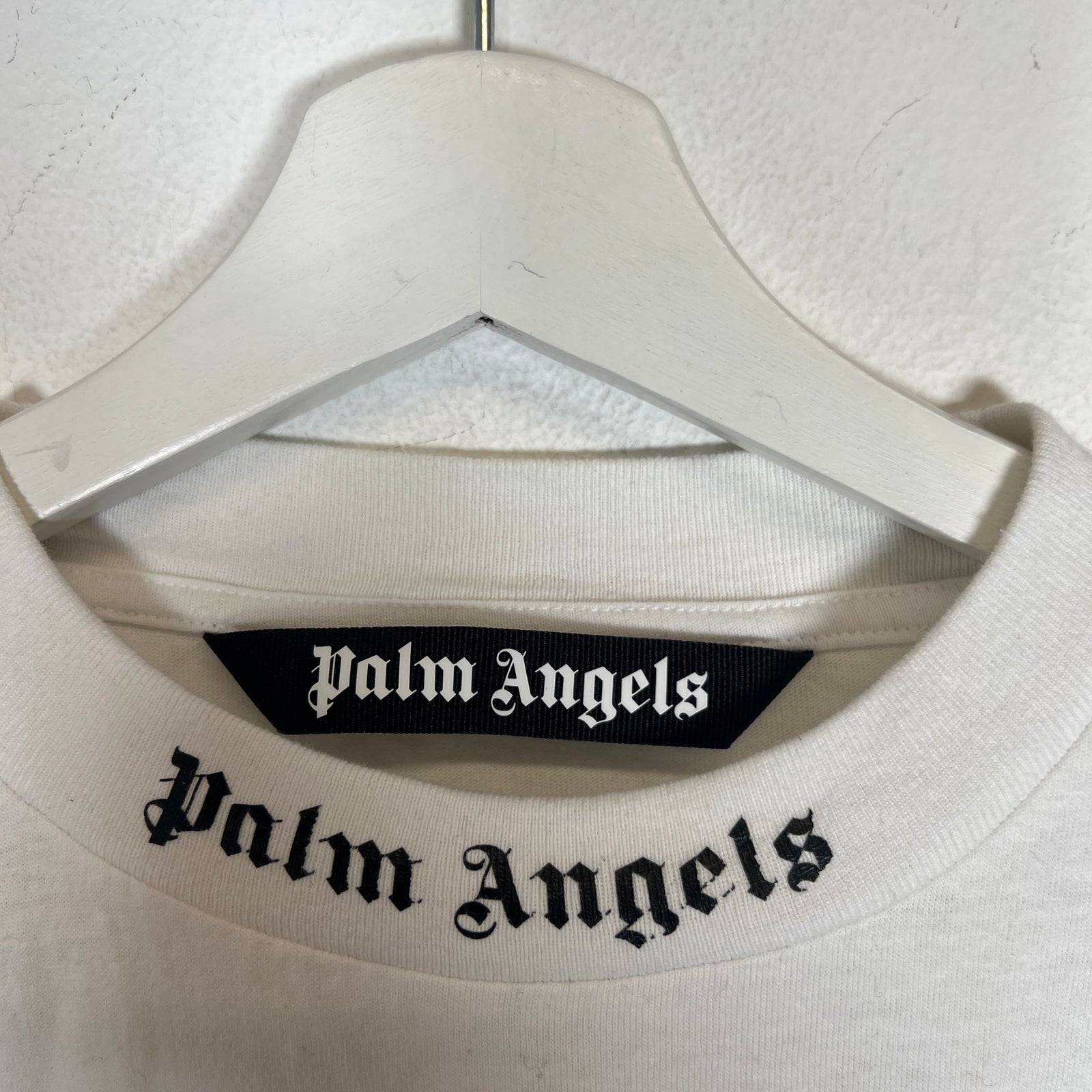 Palm Angels White/Black Logo T-shirt Size M