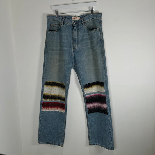 Marni Mohair Patch Denim Jeans Size 34