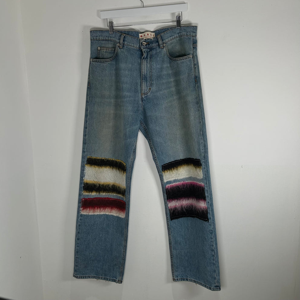 Marni Mohair Patch Denim Jeans Size 34