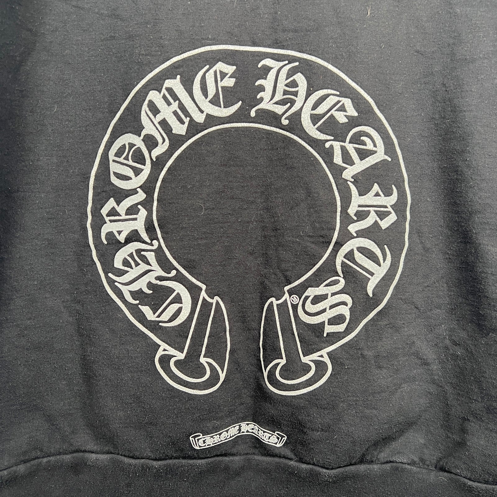 Chrome Hearts Black Glitter Horseshoe Hoodie Size L