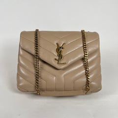 Saint Laurent Small LouLou Matelasses Beige Bag