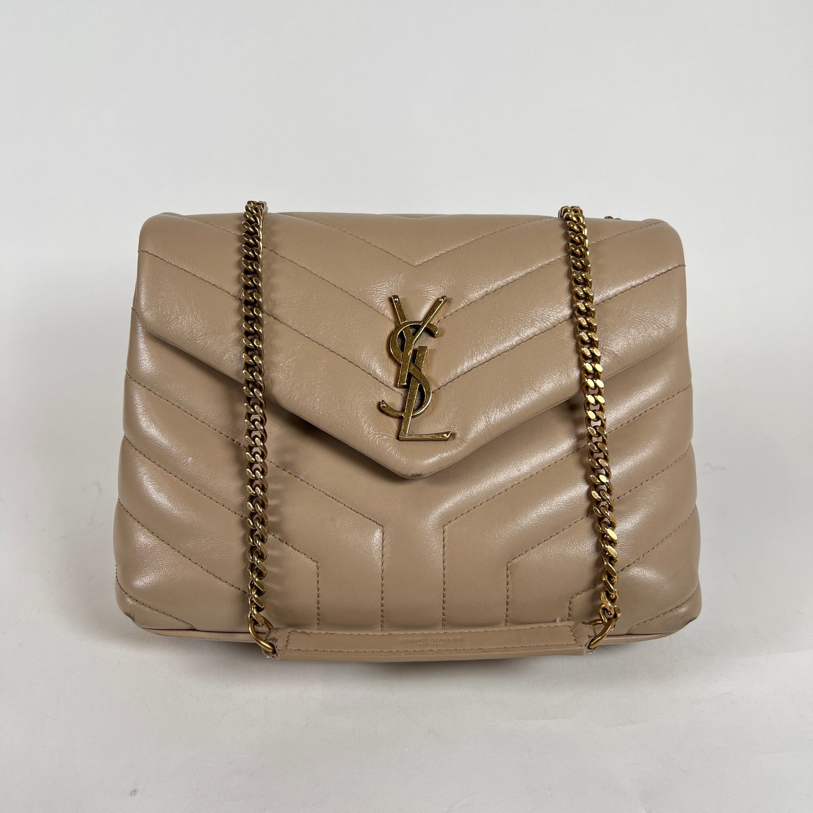 Saint Laurent Small LouLou Matelasses Beige Bag