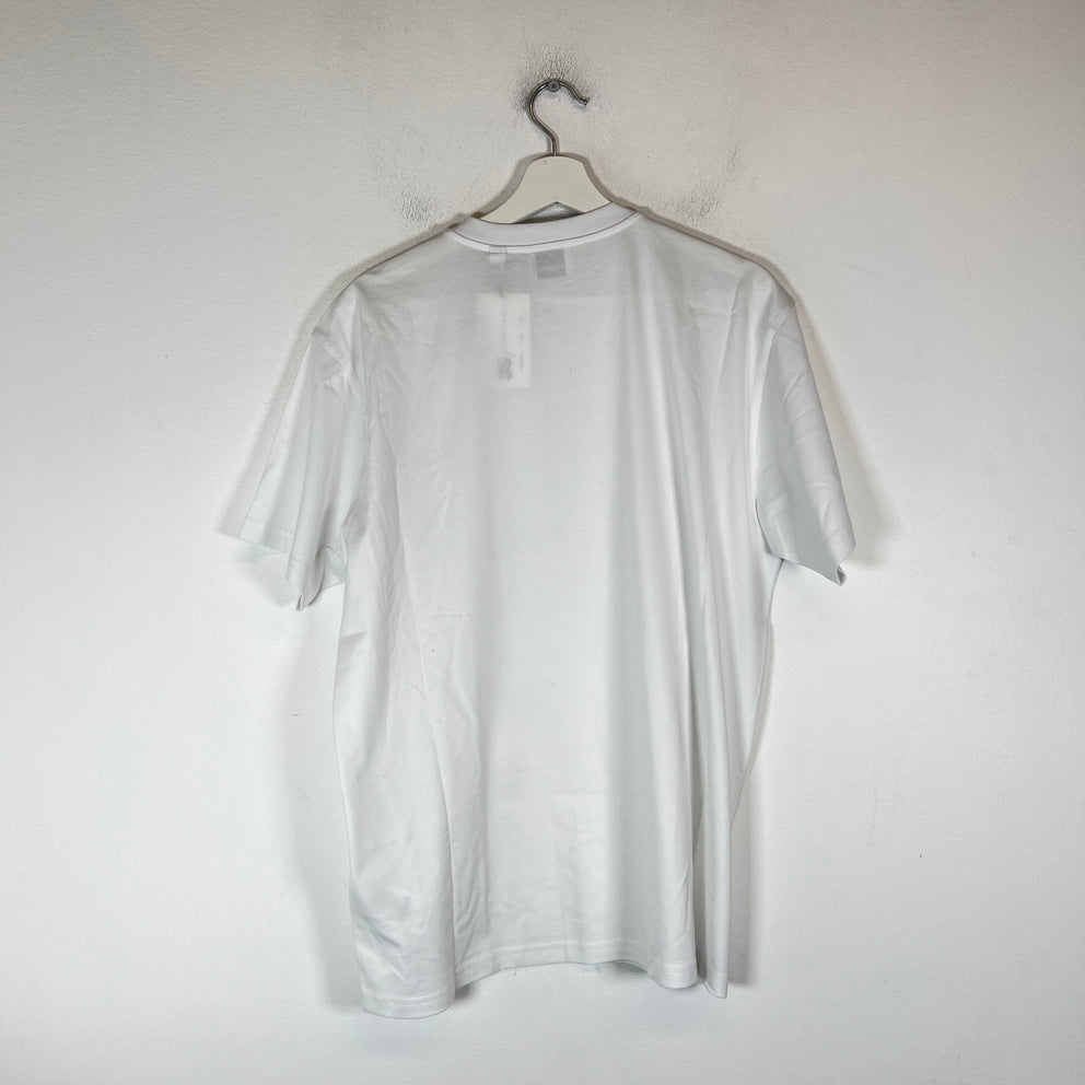 Burberry White Plant Logo T-Shirt Size L