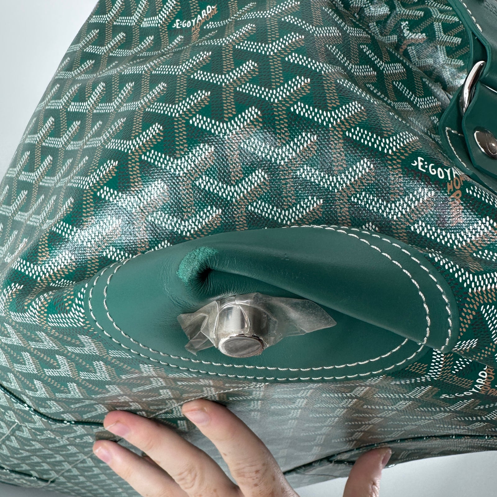 Goyard Goyardine Green Boeing 55 Travel Duffle Bag