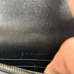 Saint Laurent Wallet On Chain Matelasse Envelope Caviar