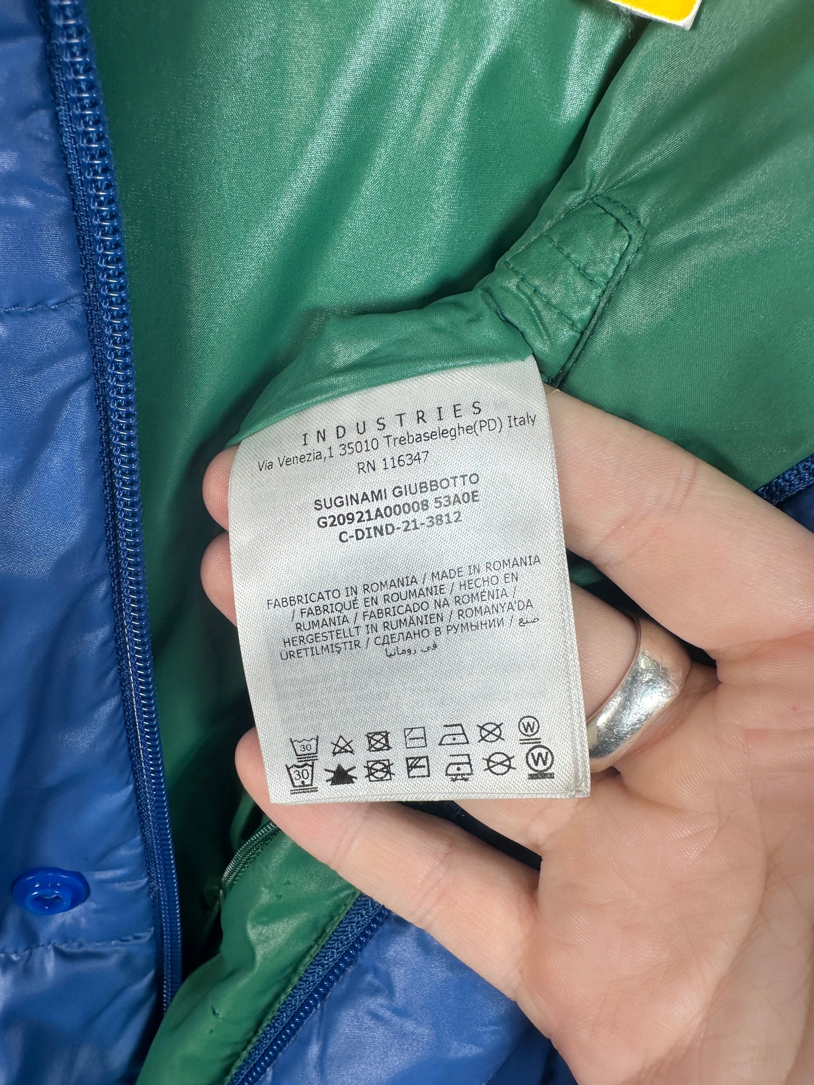 Moncler Suginami Giubbotto Blue Down Coat Size M