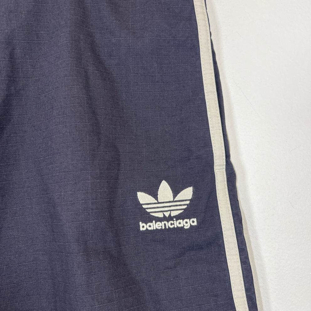 Balenciaga x Adidas Black Striped Ripstop Shorts Size S