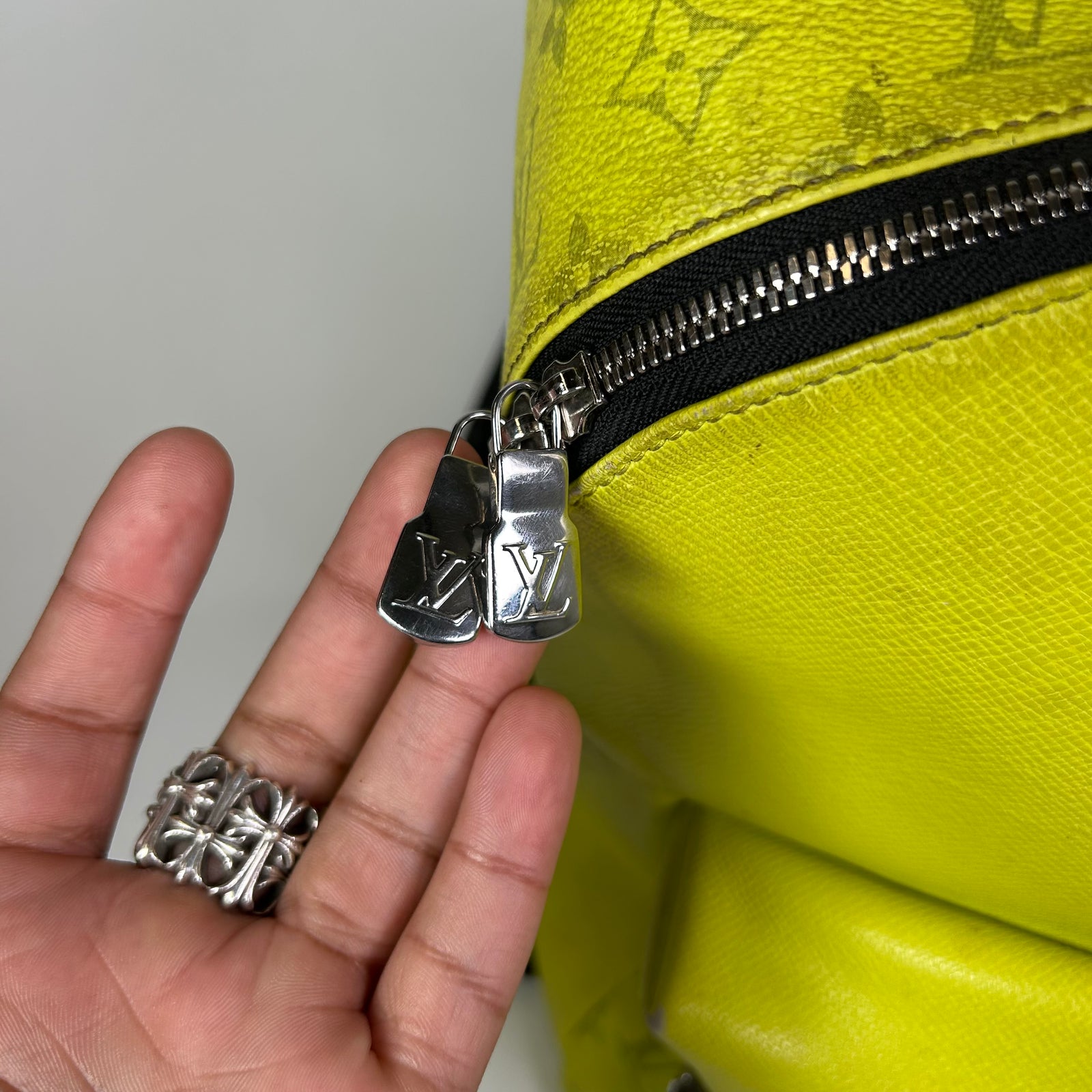 Louis Vuitton Yellow Taigarama Monogram Discovery Backpack